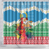 Personalised Sanma Joyeux Noel Shower Curtain Proud To Be a Ni-Van Sand Drawing Art - Polynesian Pride