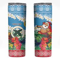 Personalised Sanma Joyeux Noel Skinny Tumbler Proud To Be a Ni-Van Sand Drawing Art - Polynesian Pride