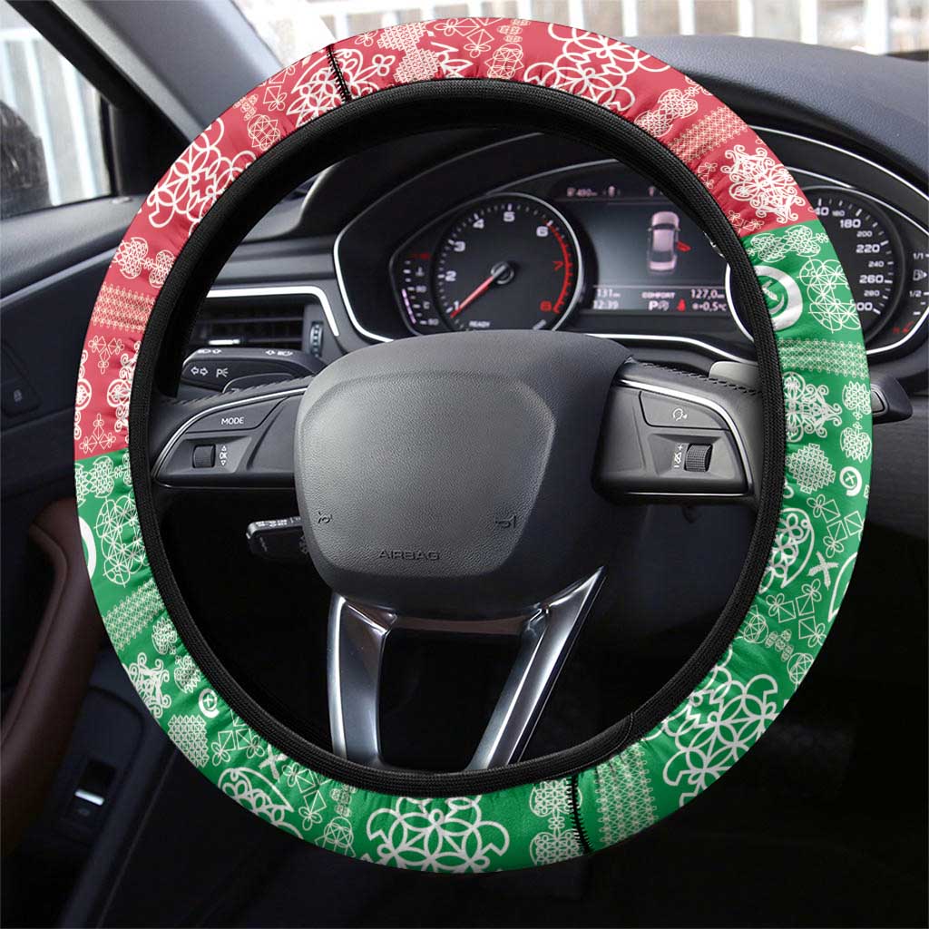 Sanma Joyeux Noel Steering Wheel Cover Proud To Be a Ni-Van Sand Drawing Art LT9 - Polynesian Pride