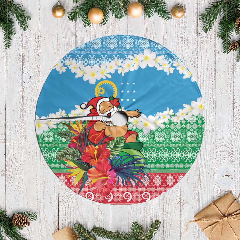 Sanma Joyeux Noel Tree Skirt Proud To Be a Ni-Van Sand Drawing Art LT9 Casual Blue - Polynesian Pride