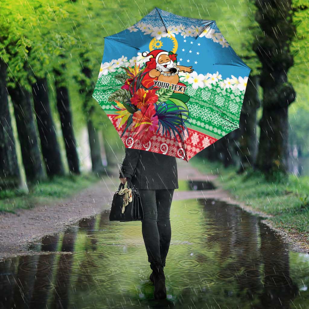 Personalised Sanma Joyeux Noel Umbrella Proud To Be a Ni-Van Sand Drawing Art - Polynesian Pride