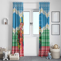 Personalised Sanma Joyeux Noel Window Curtain Proud To Be a Ni-Van Sand Drawing Art - Polynesian Pride