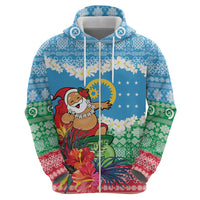 Personalised Sanma Joyeux Noel Zip Hoodie Proud To Be a Ni-Van Sand Drawing Art - Polynesian Pride