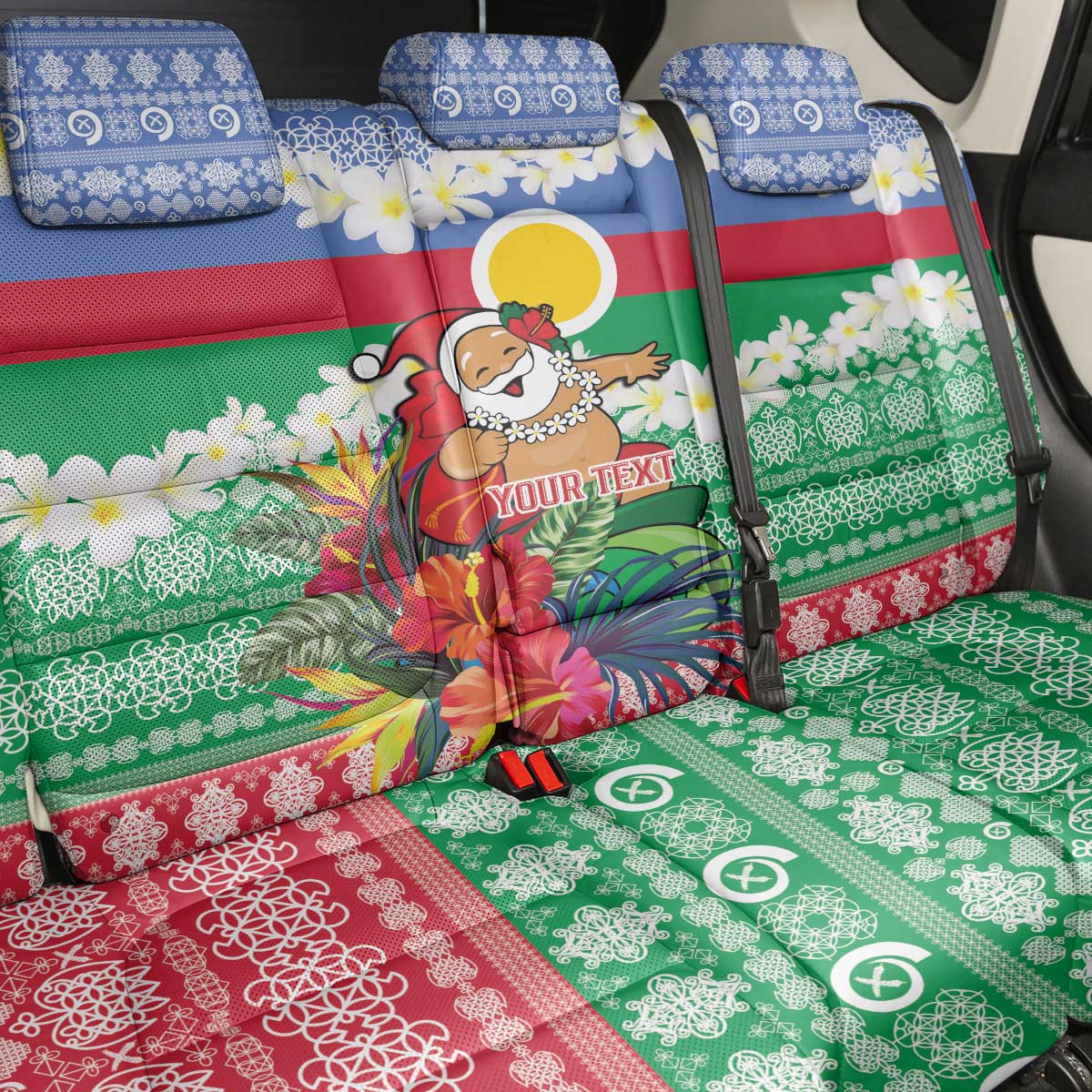Personalised Shefa Joyeux Noel Back Car Seat Cover Proud To Be a Ni-Van Sand Drawing Art - Polynesian Pride