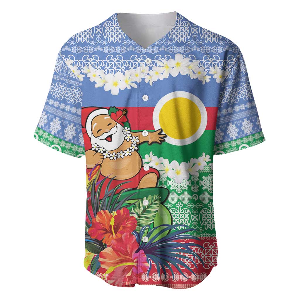 Personalised Shefa Joyeux Noel Baseball Jersey Proud To Be a Ni-Van Sand Drawing Art - Polynesian Pride