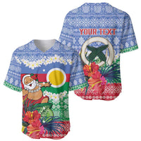 Personalised Shefa Joyeux Noel Baseball Jersey Proud To Be a Ni-Van Sand Drawing Art - Polynesian Pride