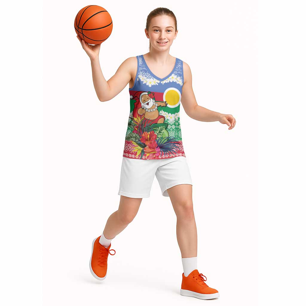 Personalised Shefa Joyeux Noel Basketball Jersey Proud To Be a Ni-Van Sand Drawing Art LT9 - Polynesian Pride