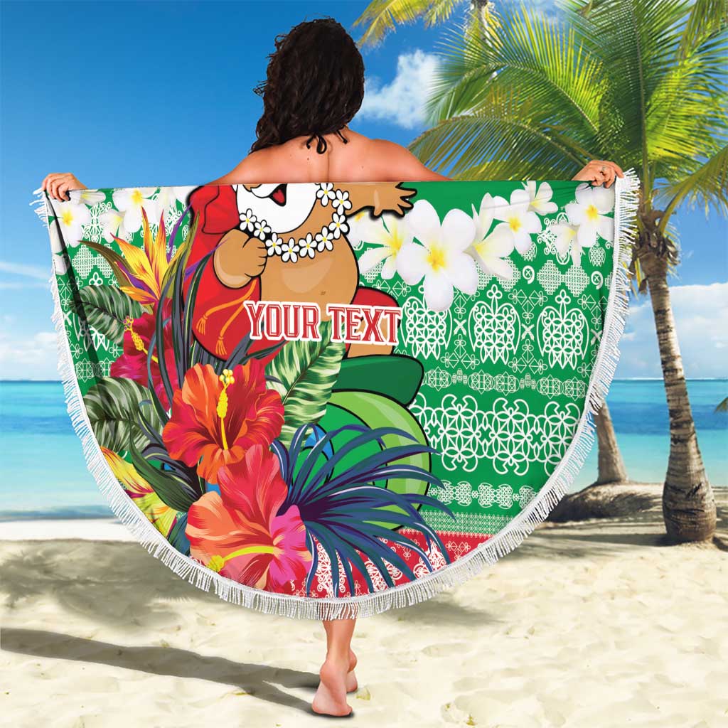 Personalised Shefa Joyeux Noel Beach Blanket Proud To Be a Ni-Van Sand Drawing Art LT9 - Polynesian Pride