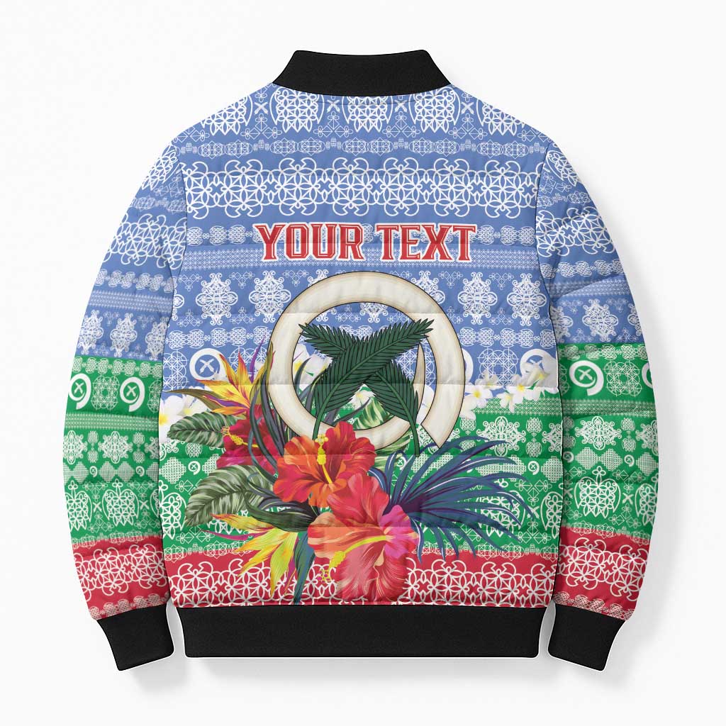 Personalised Shefa Joyeux Noel Bomber Puffer Jacket Proud To Be a Ni-Van Sand Drawing Art LT9 - Polynesian Pride