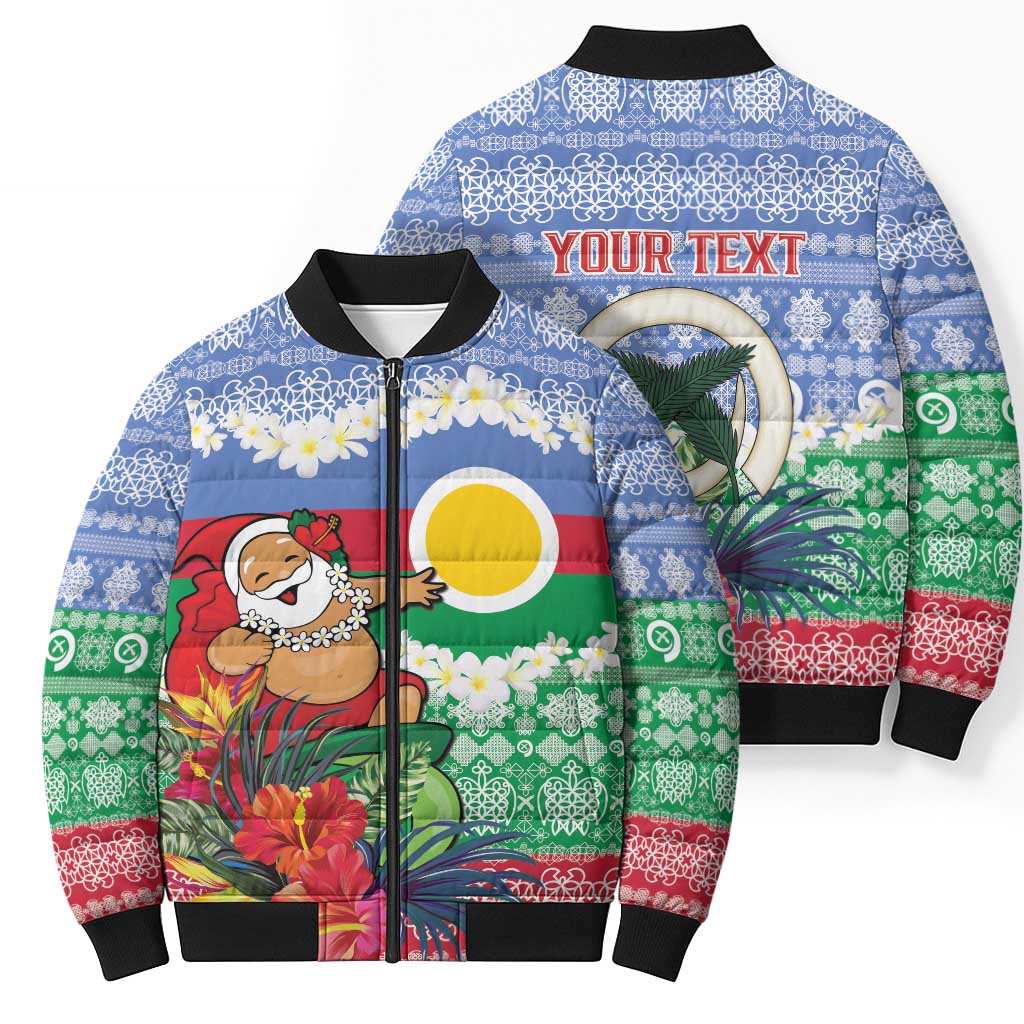 Personalised Shefa Joyeux Noel Bomber Puffer Jacket Proud To Be a Ni-Van Sand Drawing Art LT9 - Polynesian Pride
