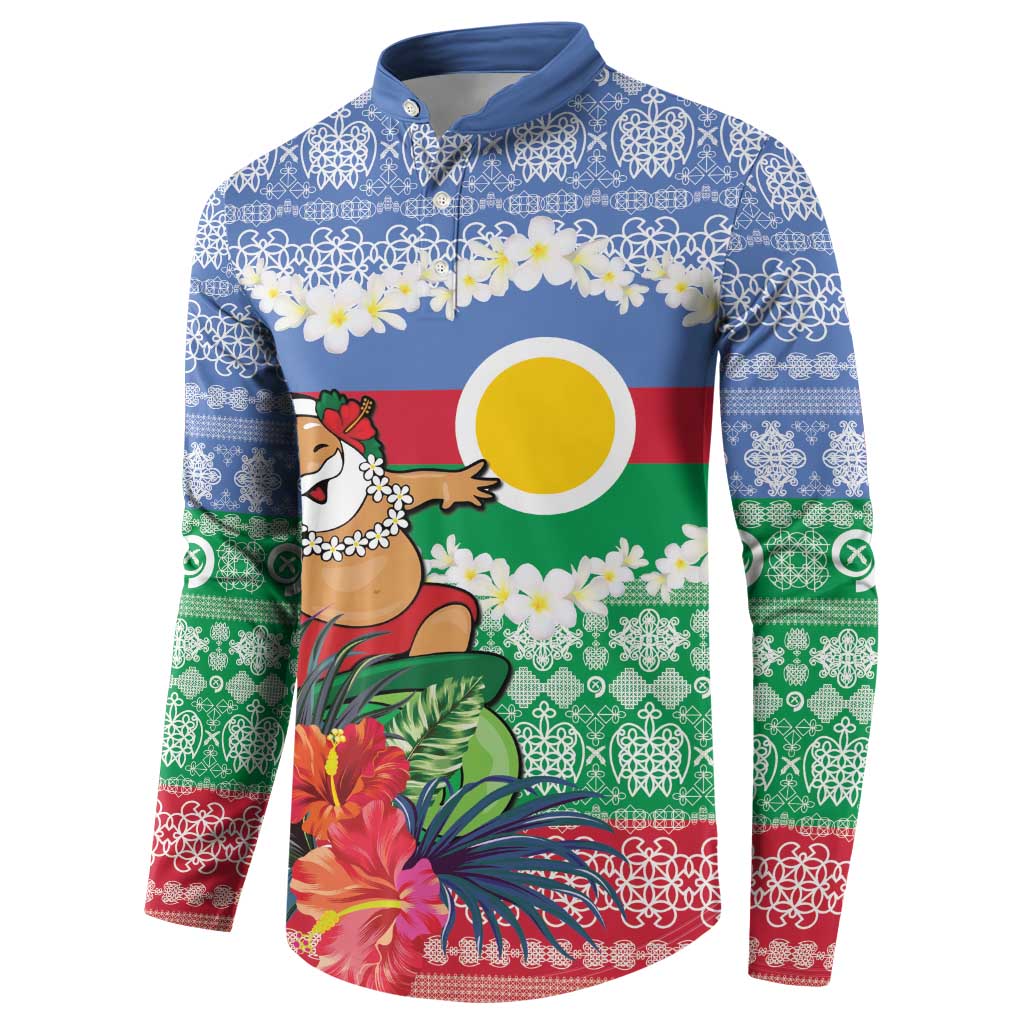 Personalised Shefa Joyeux Noel Button Sweatshirt Proud To Be a Ni-Van Sand Drawing Art LT9 - Polynesian Pride