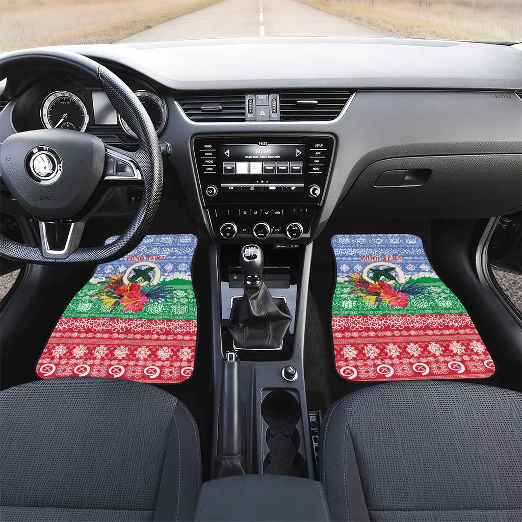Personalised Shefa Joyeux Noel Car Mats Proud To Be a Ni-Van Sand Drawing Art LT9 Set 2pcs - Front Blue - Polynesian Pride