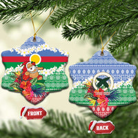 Personalised Shefa Joyeux Noel Ceramic Ornament Proud To Be a Ni-Van Sand Drawing Art LT9 Snow Flake Blue - Polynesian Pride