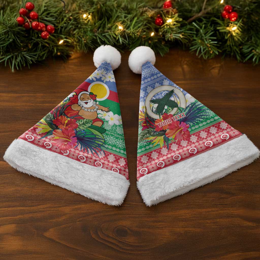 Personalised Shefa Joyeux Noel Christmas Santa Hat Proud To Be a Ni-Van Sand Drawing Art - Polynesian Pride