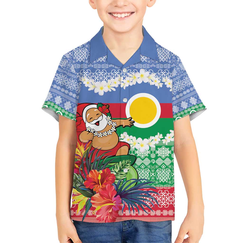 Personalised Shefa Joyeux Noel Family Matching Off Shoulder Maxi Dress and Hawaiian Shirt Proud To Be a Ni-Van Sand Drawing Art - Polynesian Pride