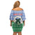 Personalised Shefa Joyeux Noel Family Matching Off Shoulder Short Dress and Hawaiian Shirt Proud To Be a Ni-Van Sand Drawing Art - Polynesian Pride