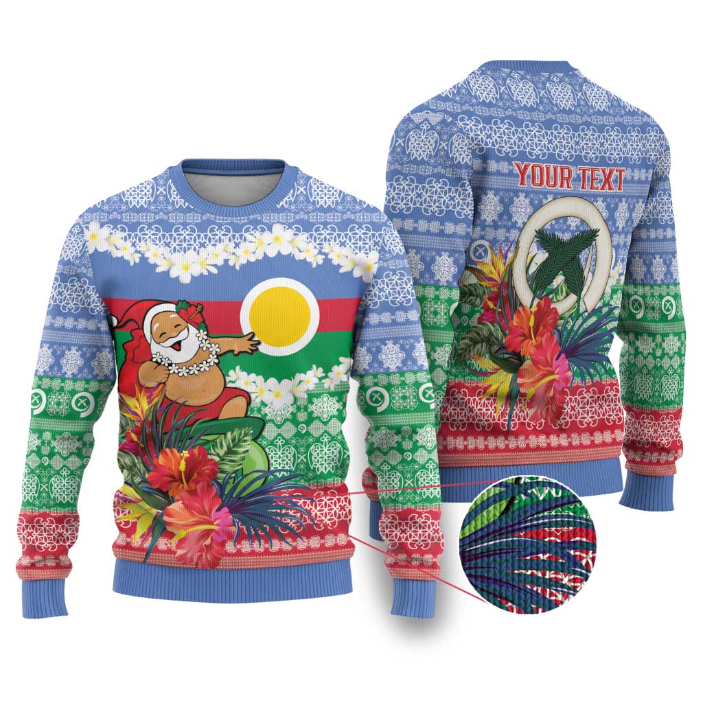 Personalised Shefa Joyeux Noel Ugly Christmas Sweater Proud To Be a Ni-Van Sand Drawing Art - Polynesian Pride