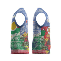 Personalised Shefa Joyeux Noel Christmas Knitted V-Neck Vest Proud To Be a Ni-Van Sand Drawing Art - Polynesian Pride