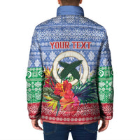 Personalised Shefa Joyeux Noel Padded Jacket Proud To Be a Ni-Van Sand Drawing Art LT9 - Polynesian Pride