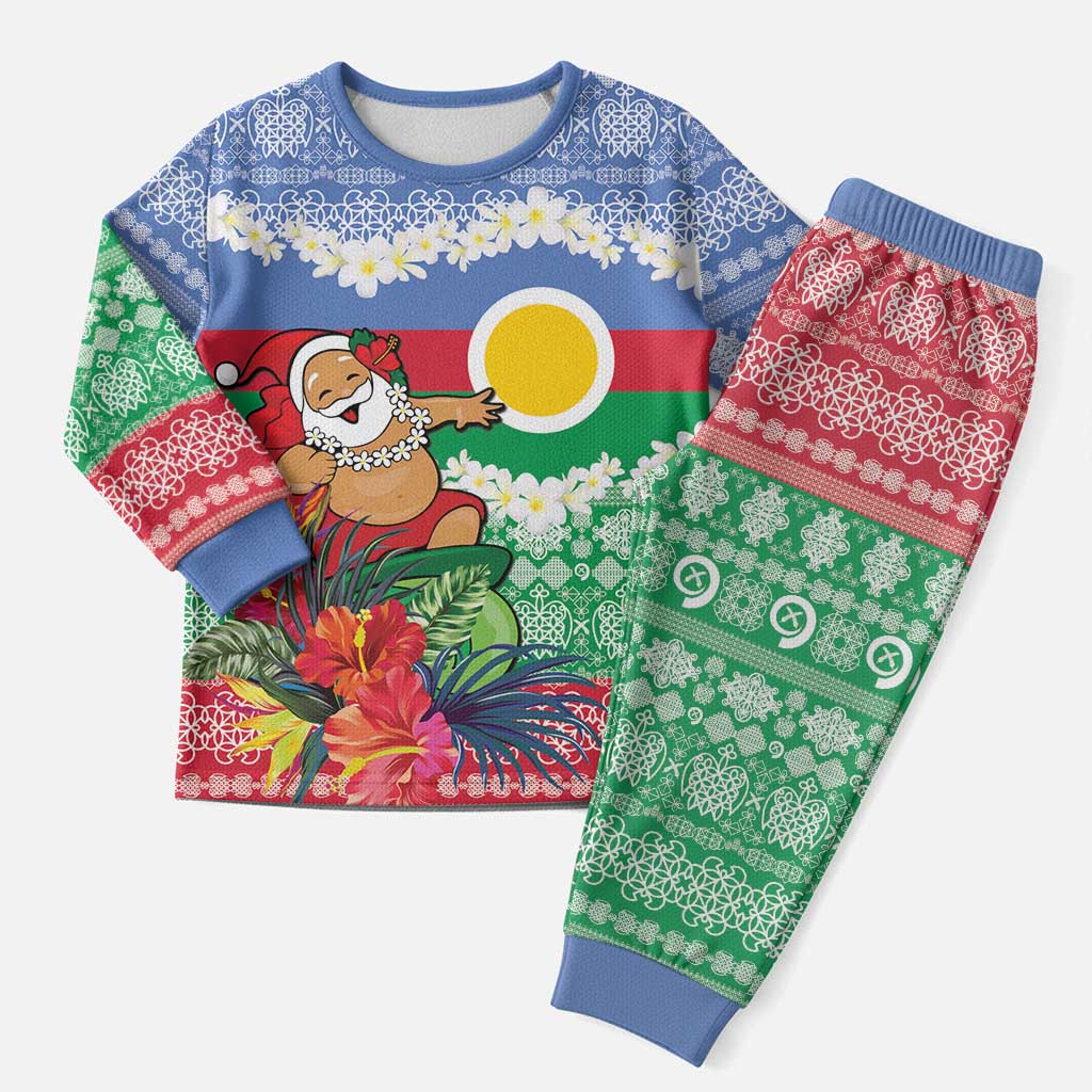 Personalised Shefa Joyeux Noel Christmas Pajama Set Proud To Be a Ni-Van Sand Drawing Art - Polynesian Pride