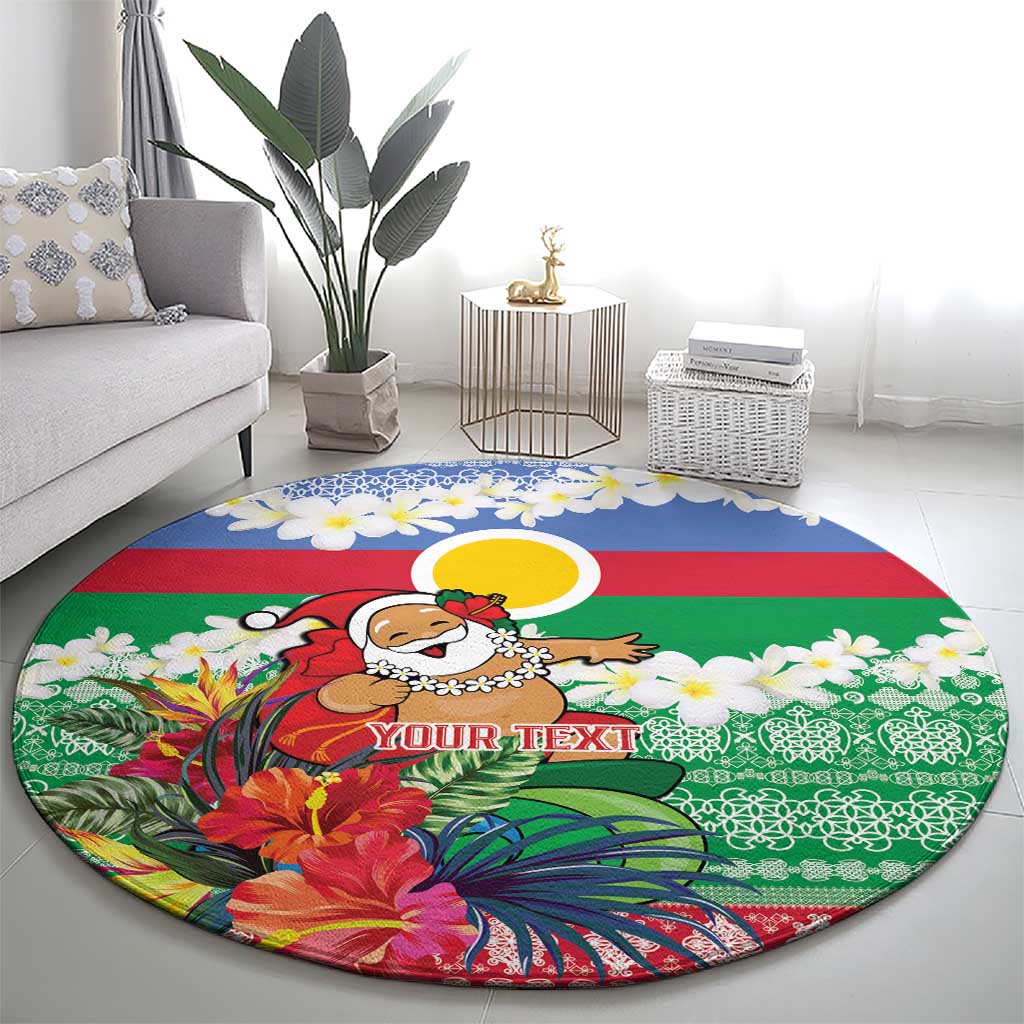 Personalised Shefa Joyeux Noel Round Carpet Proud To Be a Ni-Van Sand Drawing Art - Polynesian Pride