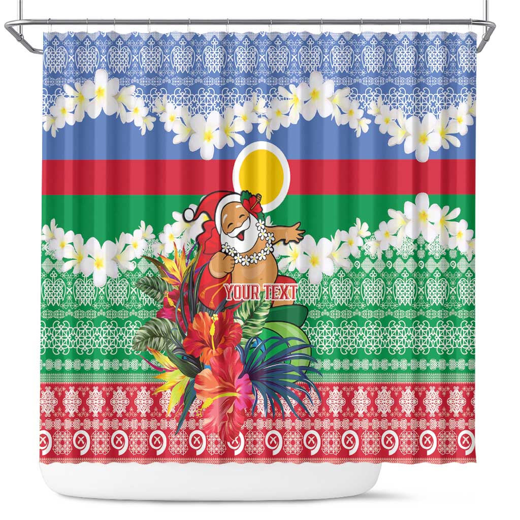 Personalised Shefa Joyeux Noel Shower Curtain Proud To Be a Ni-Van Sand Drawing Art - Polynesian Pride