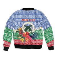 Personalised Shefa Joyeux Noel Sleeve Zip Bomber Jacket Proud To Be a Ni-Van Sand Drawing Art - Polynesian Pride