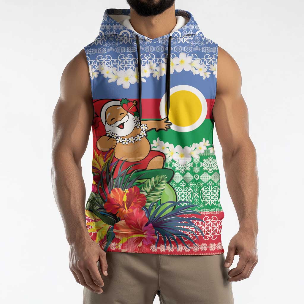 Personalised Shefa Joyeux Noel Sleeveless Hoodie Proud To Be a Ni-Van Sand Drawing Art LT9 - Polynesian Pride