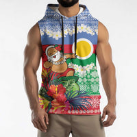 Personalised Shefa Joyeux Noel Sleeveless Hoodie Proud To Be a Ni-Van Sand Drawing Art LT9 - Polynesian Pride