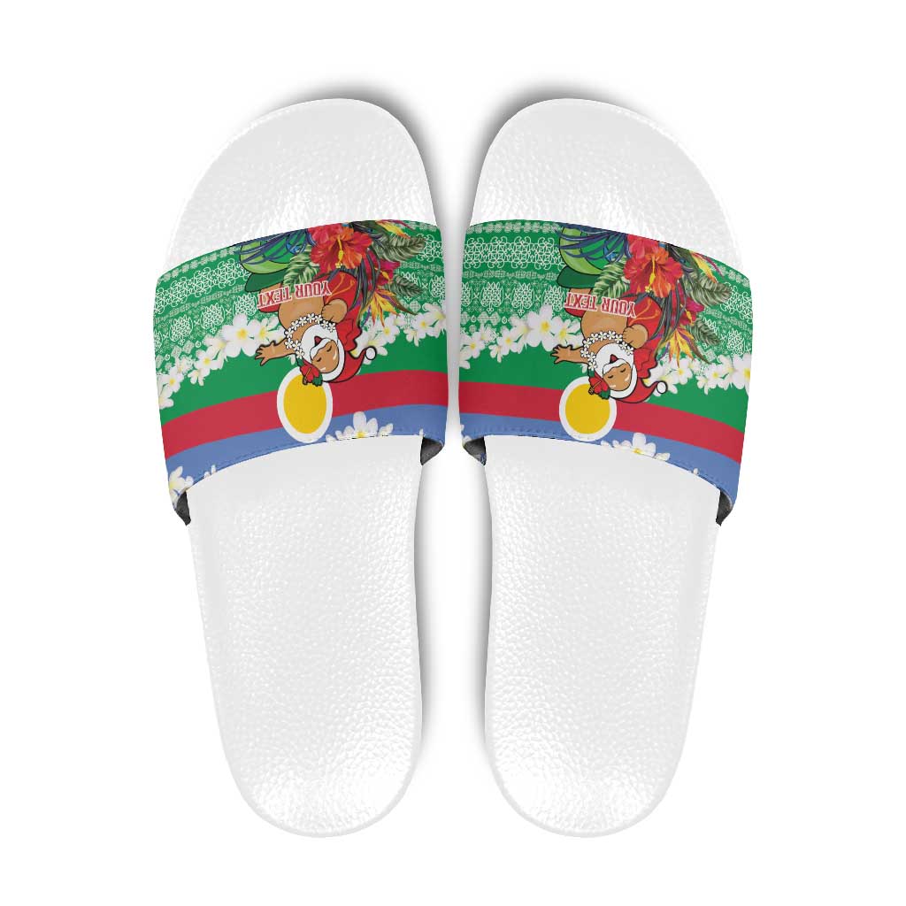 Personalised Shefa Joyeux Noel Slide Sandals Proud To Be a Ni-Van Sand Drawing Art - Polynesian Pride