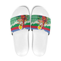 Personalised Shefa Joyeux Noel Slide Sandals Proud To Be a Ni-Van Sand Drawing Art - Polynesian Pride