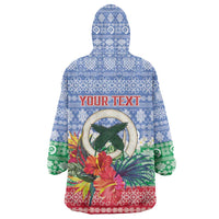 Personalised Shefa Joyeux Noel Wearable Blanket Hoodie Proud To Be a Ni-Van Sand Drawing Art LT9 - Polynesian Pride