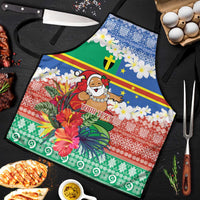 Personalised Tafea Joyeux Noel Apron Proud To Be a Ni-Van Sand Drawing Art LT9 Blue - Polynesian Pride