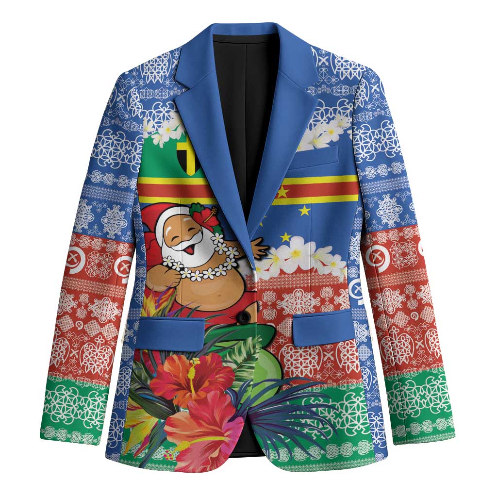 Personalised Tafea Joyeux Noel Blazer Proud To Be a Ni-Van Sand Drawing Art LT9 Unisex Blue - Polynesian Pride