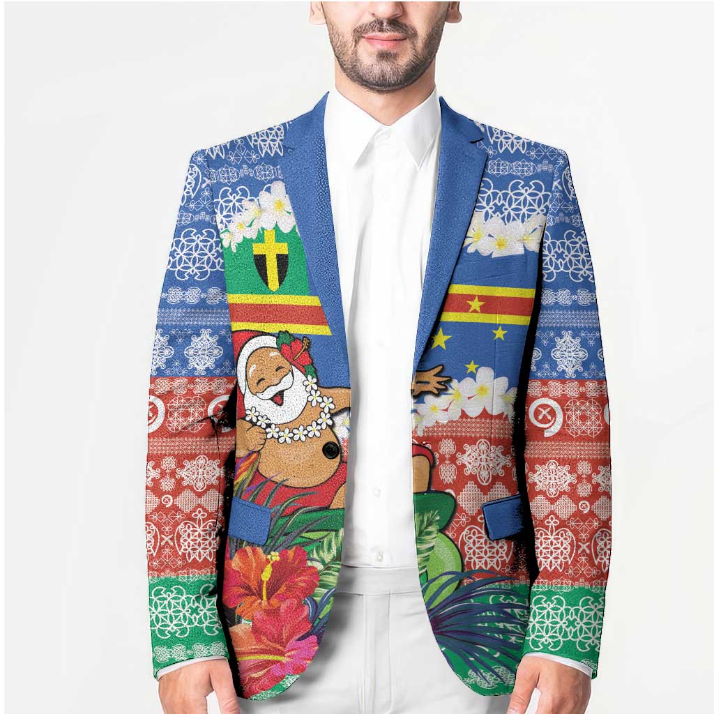 Personalised Tafea Joyeux Noel Blazer Proud To Be a Ni-Van Sand Drawing Art LT9 - Polynesian Pride