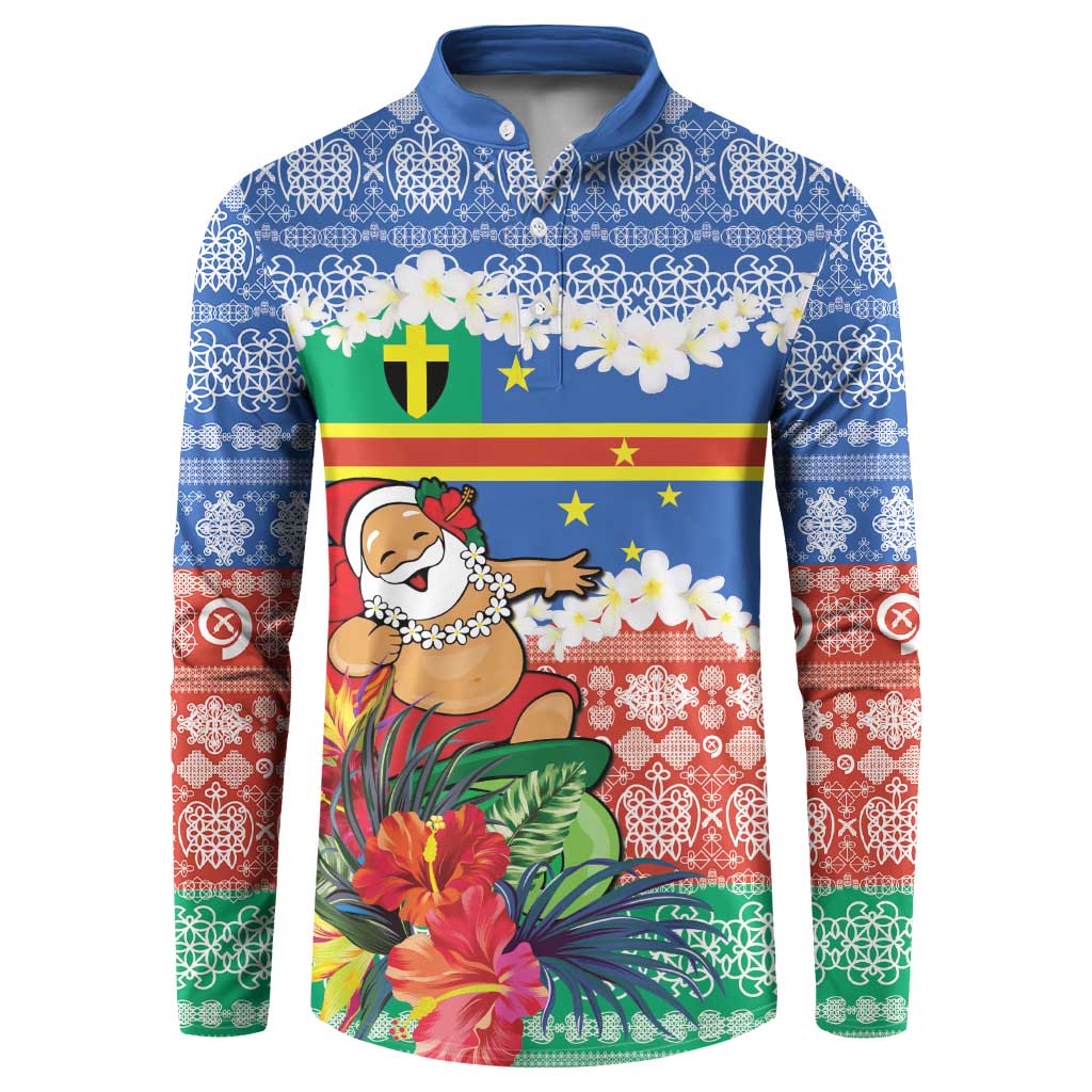 Personalised Tafea Joyeux Noel Button Sweatshirt Proud To Be a Ni-Van Sand Drawing Art LT9 Blue - Polynesian Pride