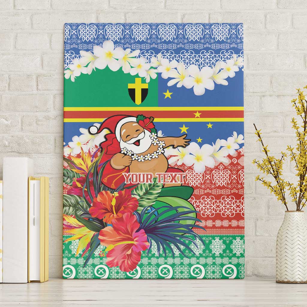 Personalised Tafea Joyeux Noel Canvas Wall Art Proud To Be a Ni-Van Sand Drawing Art LT9 Without Frame Blue - Polynesian Pride