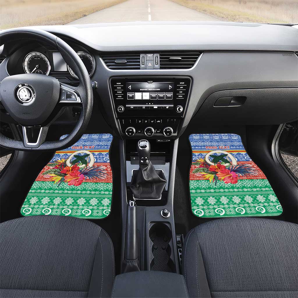 Personalised Tafea Joyeux Noel Car Mats Proud To Be a Ni-Van Sand Drawing Art LT9 Set 2pcs - Front Blue - Polynesian Pride