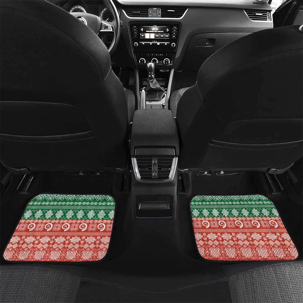 Personalised Tafea Joyeux Noel Car Mats Proud To Be a Ni-Van Sand Drawing Art LT9 Set 2pcs - Back Blue - Polynesian Pride