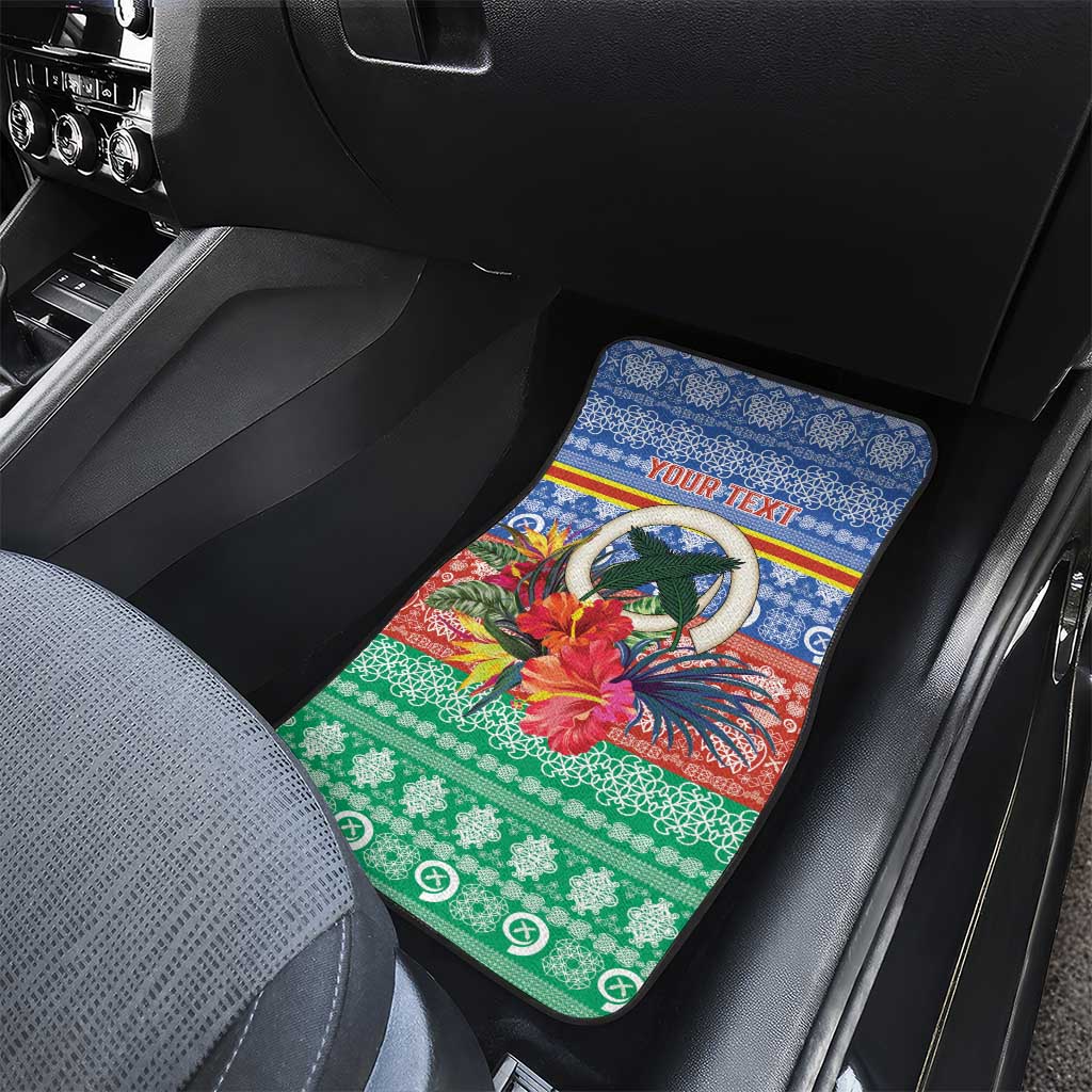 Personalised Tafea Joyeux Noel Car Mats Proud To Be a Ni-Van Sand Drawing Art LT9 - Polynesian Pride