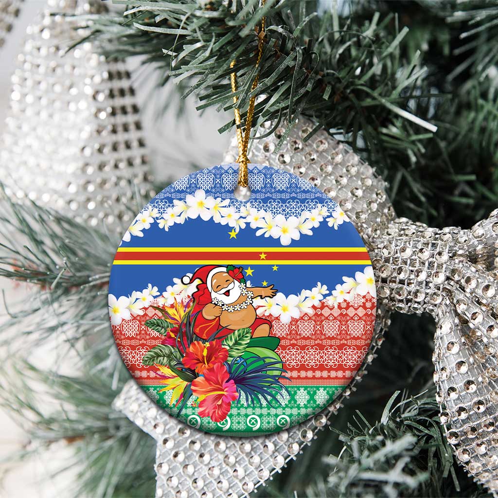 Personalised Tafea Joyeux Noel Ceramic Ornament Proud To Be a Ni-Van Sand Drawing Art LT9 - Polynesian Pride
