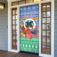 Personalised Tafea Joyeux Noel Door Cover Proud To Be a Ni-Van Sand Drawing Art LT9 - Polynesian Pride