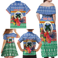 Personalised Tafea Joyeux Noel Family Matching Off Shoulder Maxi Dress and Hawaiian Shirt Proud To Be a Ni-Van Sand Drawing Art - Polynesian Pride