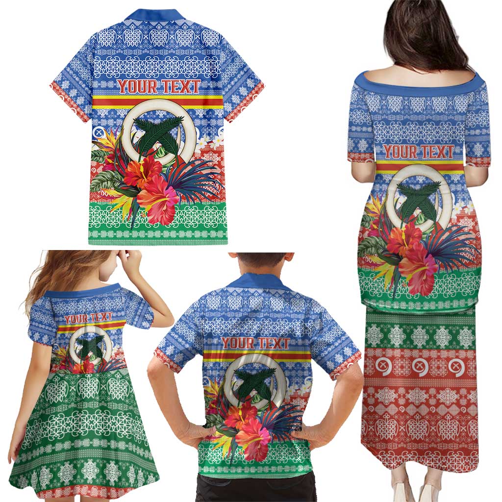 Personalised Tafea Joyeux Noel Family Matching Puletasi and Hawaiian Shirt Proud To Be a Ni-Van Sand Drawing Art - Polynesian Pride