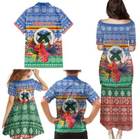 Personalised Tafea Joyeux Noel Family Matching Puletasi and Hawaiian Shirt Proud To Be a Ni-Van Sand Drawing Art - Polynesian Pride