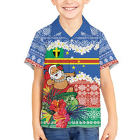 Personalised Tafea Joyeux Noel Family Matching Puletasi and Hawaiian Shirt Proud To Be a Ni-Van Sand Drawing Art - Polynesian Pride
