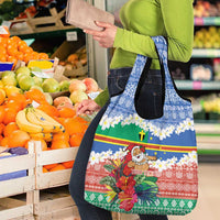 Personalised Tafea Joyeux Noel Grocery Bag Proud To Be a Ni-Van Sand Drawing Art - Polynesian Pride