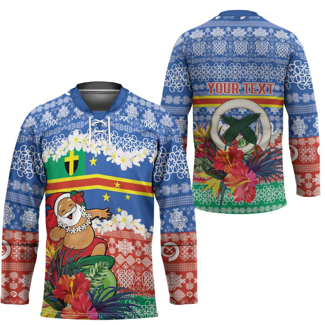 Personalised Tafea Joyeux Noel Hockey Jersey Proud To Be a Ni-Van Sand Drawing Art LT9 - Polynesian Pride