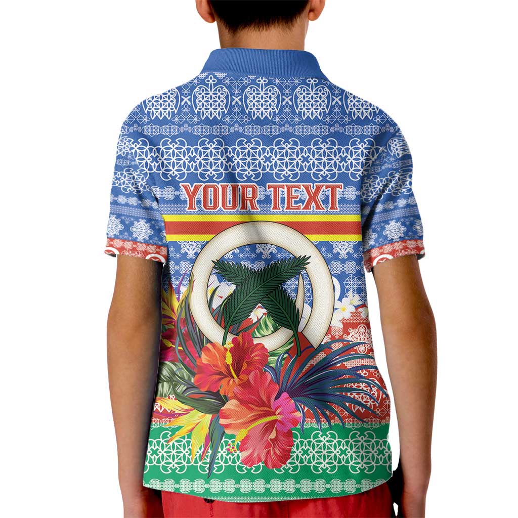 Personalised Tafea Joyeux Noel Kid Polo Shirt Proud To Be a Ni-Van Sand Drawing Art - Polynesian Pride