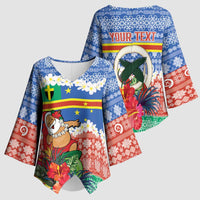 Personalised Tafea Joyeux Noel Kimono Sleeve Blouse Proud To Be a Ni-Van Sand Drawing Art LT9 - Polynesian Pride